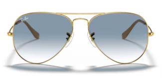 Ray-Ban Unisex – Armazón metálico, oro arista, con almohadillas