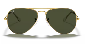 Ray-Ban Unisex – Armazón metálico, oro arista, con almohadillas