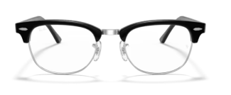 Ray-Ban Unisex – Armazón acetato, negro sobre plateado, con