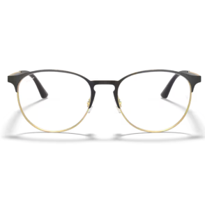 Ray-Ban Unisex – Armazón metálico, negro sobre dorado, con